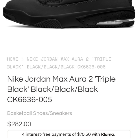 Air Jordan max aura 2 triple black - Picture 7 of 7
